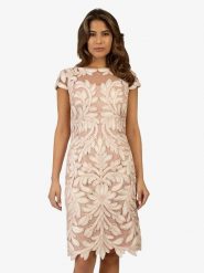 APART Sukienka w kolorze jasnoróżowo-kremowym rozmiar: 44. Różowe sukienki damskie Apart, bez wzorów, bez kołnierzyka, bez ramiączek, midi. Za 522.45 zł.