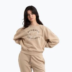 Bluza damska Pitbull Manzanita Heart Crewneck Sweatshirt. Brązowe bluzy bez kaptura damskie PITBULL, l, z bawełny. Za 159.99 zł.