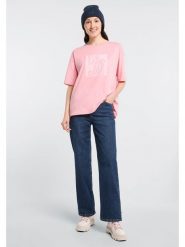 ELBSAND Koszulka "Monja" w kolorze jasnoróżowym rozmiar: L. Różowe bluzki damskie ELBSAND, l, bez wzorów, z bawełny, bez kołnierzyka. Za 82.99 zł.