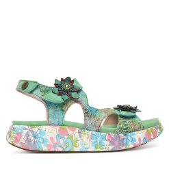 Sandały Laura Vita. Niebieskie sandały damskie Laura Vita, bez wzorów, bez obcasa, na płaskiej podeszwie. Za 459.99 zł.