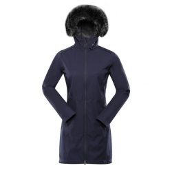 ALPINE PRO Kurtka softshell damska Ibora niebieska, S. Niebieskie kurtki damskie Alpine Pro, s, bez wzorów, z futra, z kapturem. Za 544.50 zł.