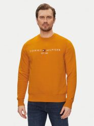 Tommy Hilfiger Bluza Logo MW0MW11596 Pomarańczowy Regular Fit. Brązowe bluzy bez kaptura męskie Tommy Hilfiger, m, z bawełny. Za 249.99 zł.