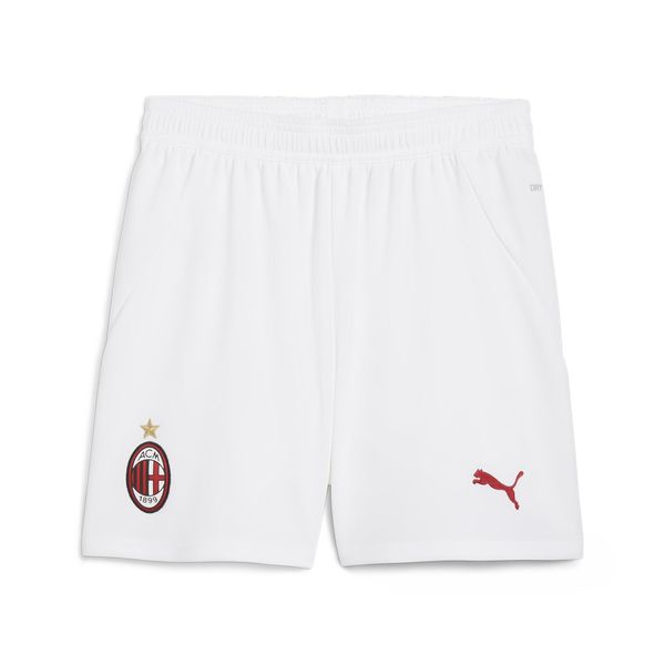 Młodzieżowe szorty AC Milan 24/25 PUMA White For All Time Red. Biała szorty damskie Puma, bez wzorów, młodzieżowe. W wyprzedaży za 152.35 zł.