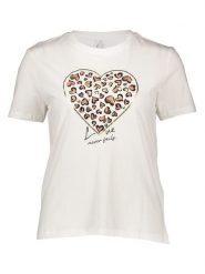 ONLY Koszulka w kolorze białym rozmiar: XL. Białe bluzki damskie Only, xl, bez wzorów, z bawełny, bez kołnierzyka. Za 42.08 zł.