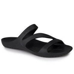 Klapki damskie Crocs KADEE II. Czarne klapki damskie Crocs, bez wzorów, bez obcasa. W wyprzedaży za 129.00 zł.