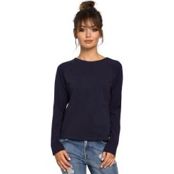 Bluzka w kolorze granatowym. Niebieskie bluzki damskie Be Wear, l, bez wzorów, bez kołnierzyka, bez ramiączek. Za 109.95 zł.