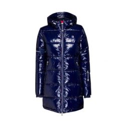 Kurtka narciarska damska Fila Sakura Puffer Coat granatowa. Niebieskie kurtki narciarskie i snowboardowe damskie Fila, l, bez wzorów, z materiału, z kapturem, narciarskie, thinsulate. Za 454.49 zł.