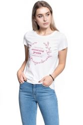 T-SHIRT DAMSKI MUSTANG ALINA C PRINT CLOUD DANCER 1010748 2020. T-shirty damskie Mustang, s, bez wzorów, bez kołnierzyka. Za 69.99 zł.