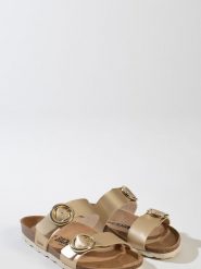 BACKSUN Klapki "Belize" w kolorze złotym rozmiar: 37. Żółte klapki damskie Backsun, bez wzorów, z materiału, bez obcasa. Za 130.99 zł.