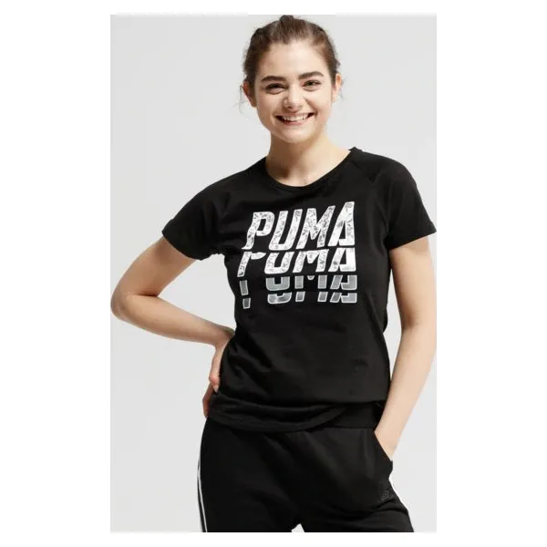 Puma Koszulka Ss Font Graphic , czarny, rozmiar S. Czarne t-shirty damskie Puma, s, bez wzorów, z bawełny, bez kołnierzyka. W wyprzedaży za 79.99 zł.