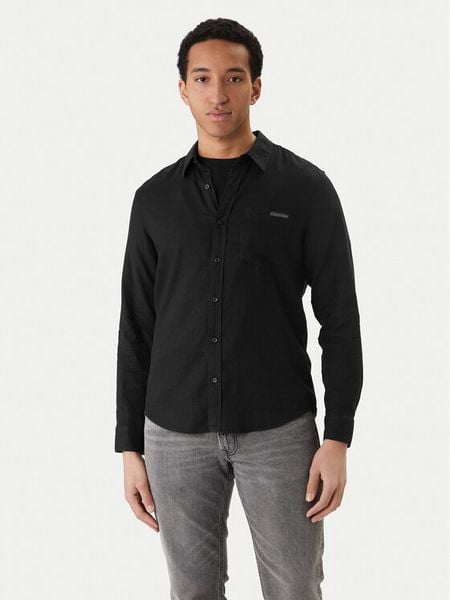 Calvin Klein Jeans Koszula LV04RF121G Czarny Regular Fit. Czarne koszule męskie Calvin Klein Jeans, m, bez wzorów, z jeansu, bez kołnierzyka, bez ramiączek. Za 408.99 zł.