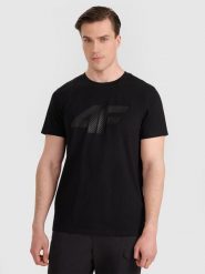 4F T-shirt regular z nadrukiem męski - czarny 3XL. Czarne t-shirty męskie 4f, m, bez wzorów, z bawełny, bez kołnierzyka. Za 59.99 zł.