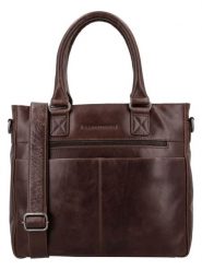 HIDE & STITCHES Skórzana torebka "Porto" w kolorze ciemnobrązowym - 35 x 28 x 9 cm rozmiar: onesize. Brązowe torebki klasyczne damskie HIDE & STITCHES, bez wzorów, z materiału, bez dodatków. Za 404.99 zł.