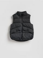 Pikowana kamizelka - czarny. Czarne kamizelki damskie Reserved, l, z tkaniny. Za 139.99 zł.