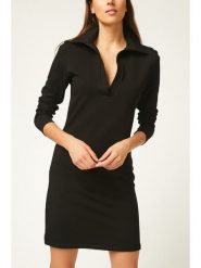 Milan Kiss Sukienka w kolorze czarnym rozmiar: S. Czarne sukienki damskie Milan Kiss, na co dzień, s, bez wzorów, bez kołnierzyka, bez ramiączek, mini, proste. Za 130.99 zł.