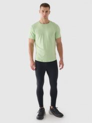 4F Legginsy do biegania szybkoschnące męskie - szare L. Szare spodnie sportowe męskie 4f, z dzianiny. W wyprzedaży za 129.99 zł.