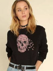 WOOOP Bluza "Beautiful Death" w kolorze czarnym rozmiar: XL. Czarne bluzy bez kaptura damskie Wooop, xl. Za 108.99 zł.
