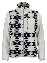 Peak Mountain Kurtka polarowa "Arthur" w kolorze biało-czarnym rozmiar: M. Białe kurtki damskie Peak Mountain, m, bez wzorów, z polaru, bez kaptura. Za 182.72 zł.