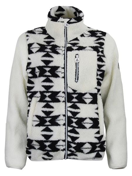 Peak Mountain Kurtka polarowa "Arthur" w kolorze biało-czarnym rozmiar: M. Białe kurtki damskie Peak Mountain, m, bez wzorów, z polaru, bez kaptura. Za 161.34 zł.