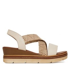 Sandały Remonte. Brązowe sandały damskie Remonte, bez wzorów, bez obcasa, na koturnie. Za 279.99 zł.