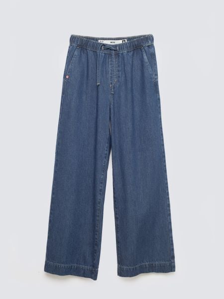 Jeansy damskie wide z pasem na gumkę niebieskie Suzie 387. Niebieskie jeansy damskie Big Star, z podwyższonym stanem. Za 299.99 zł.