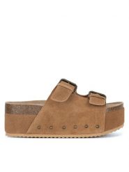 Badura Klapki TS6208-01 Brązowy. Brązowe klapki damskie Badura, bez wzorów, ze skóry, bez obcasa. Za 229.99 zł.