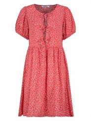 Sublevel Sukienka w kolorze czerwono-białym rozmiar: M. Czerwone sukienki damskie Sublevel, m, bez wzorów, z wiskozy, bez kołnierzyka, bez ramiączek, midi. Za 104.99 zł.