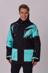 Kurtka Afterparty Black & Mint męska. Czarne kurtki narciarskie i snowboardowe damskie OOSC, l, bez wzorów, z materiału, z kapturem, snowboardowy. Za 1,445.99 zł.