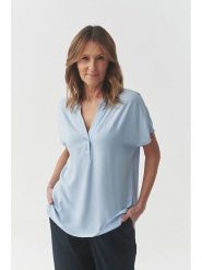 TATUUM Bluzka "Marelli" w kolorze błękitnym rozmiar: 42. Niebieskie bluzki damskie Tatuum, bez wzorów, z wiskozy, bez kołnierzyka, bez ramiączek. Za 97.95 zł.