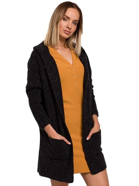 Made of emotion Kardigan w kolorze antracytowym rozmiar: L/XL. Czarne kardigany damskie Made Of Emotion, l, bez wzorów, z wełny. Za 227.45 zł.