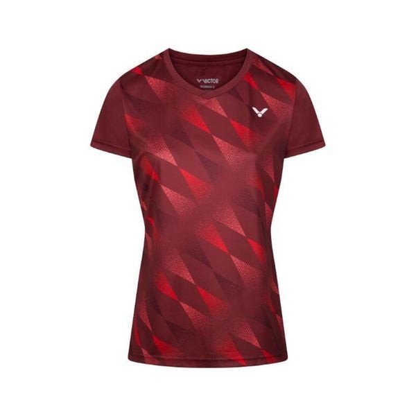 Koszulka sportowa damska VICTOR T-44102 D. Czerwone bluzki sportowe damskie VICTOR, l, bez wzorów, z poliesteru, bez ramiączek. Za 129.99 zł.