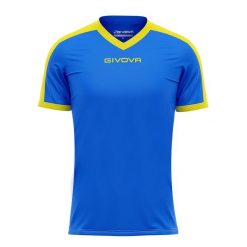 Koszulka piłkarska dla dorosłych Givova Revolution Interlock. Niebieskie bluzki damskie Givova, xs, bez wzorów, bez kołnierzyka. Za 159.99 zł.