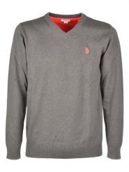 U.S. Polo Assn. Sweter w kolorze antracytowym rozmiar: L. Czarne swetry męskie U.S. Polo Assn., l, bez wzorów, z bawełny, bez kołnierzyka. Za 145.26 zł.