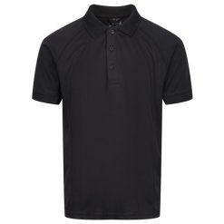 Wytrzymała Męska Koszulka Polo Z Krótkim Rękawem Coolweave. Czarne koszulki polo męskie Regatta, l, bez wzorów, z materiału, bez ramiączek. Za 88.99 zł.