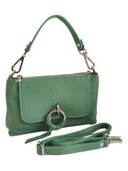 Florence Bags Skórzana torebka "Embros" w kolorze zielonym - 23 x 15 x 6 cm rozmiar: onesize. Zielone torebki klasyczne damskie Florence Bags, bez wzorów, z materiału, bez dodatków. Za 130.99 zł.