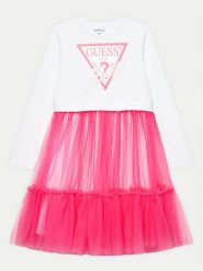 Guess Sukienka codzienna J4YK06 KB8R0 Biały Regular Fit. Białe sukienki dziewczęce Guess, z aplikacjami, z bawełny, bez ramiączek. Za 239.99 zł.