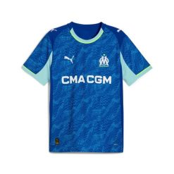 Koszulka wyjazdowa OM 2025/26. Niebieskie t-shirty sportowe męskie Puma, m, z materiału, bez ramiączek, na fitness i siłownię. Za 357.55 zł.