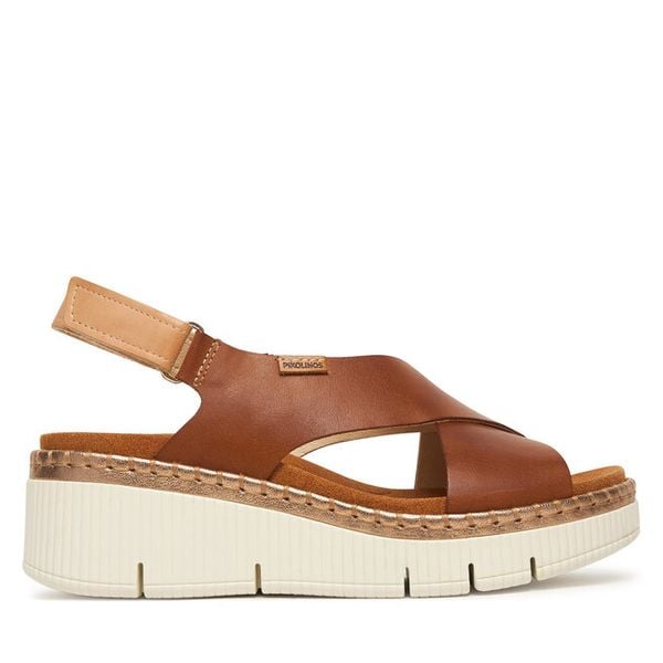 Sandały Pikolinos. Brązowe sandały damskie Pikolinos, bez wzorów, bez obcasa, na koturnie. Za 599.99 zł.