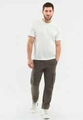 Spodnie bojówki, Comfort Fit, R-HAMPTER. Zielone spodnie materiałowe męskie Volcano, bez wzorów, z bawełny. Za 229.99 zł.