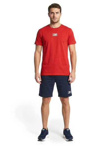 Podstawowy męski zestaw: koszulka + szorty bermudy. Czarne szorty męskie LEONE 1947 APPAREL, na lato, bez wzorów, z bawełny, eleganckie. Za 294.70 zł.