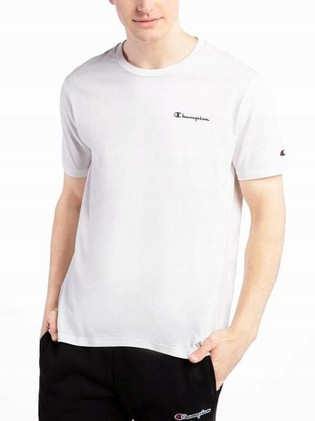 Koszulka T-shirt na co dzień męska CHAMPION bawełna. Białe t-shirty męskie CHAMPION, m, bez wzorów, z bawełny, bez kołnierzyka. Za 109.00 zł.