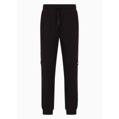 Spodnie dresowe męskie EA7 Emporio Armani sportowe czarne (6DPP57-PJOGZ-1200). Czarne spodnie dresowe męskie EA7, na lato, bez wzorów, z dresówki. Za 379.00 zł.