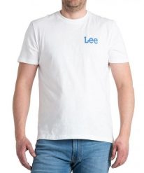 LEE MEDIUM WOBBLY TEE MĘSKI T-SHIRT KOSZULKA LOGO NADRUK BRIGHT WHITE LL04FQLJ 112331451. Białe t-shirty męskie Lee, m, bez wzorów, bez kołnierzyka. Za 69.99 zł.