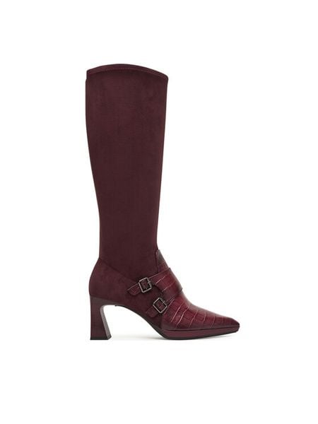 Hispanitas Kozaki HI254329 Bordowy. Czerwone kozaki damskie Hispanitas, ze skóry, bez obcasa, na słupku. Za 1,029.00 zł.