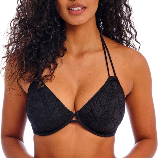 Damski strój kąpielowy z chokerem na fiszbinach Freya Nomad Nights. Czarne bikini damskie FREYA ACTIVE, bez wzorów. Za 216.20 zł.