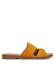 Lasocki Klapki WI23-FOXI-57 Żółty. Żółte klapki damskie Lasocki, bez wzorów, ze skóry, bez obcasa. Za 149.99 zł.