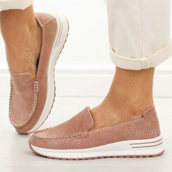 Fango ażurowe skórzane mokasyny damskie Jezzi 9793. Brązowe mokasyny damskie Jezzi, z jeansu. Za 239.00 zł.