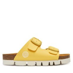 Klapki Dr. Brinkmann. Żółte klapki damskie Dr. Brinkmann, bez wzorów, bez obcasa. Za 339.99 zł.
