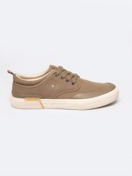 Trampki męskie niskie khaki RR174064 303. Zielone trampki i tenisówki męskie Big Star, bez wzorów, z materiału, bez zapięcia. W wyprzedaży za 119.99 zł.