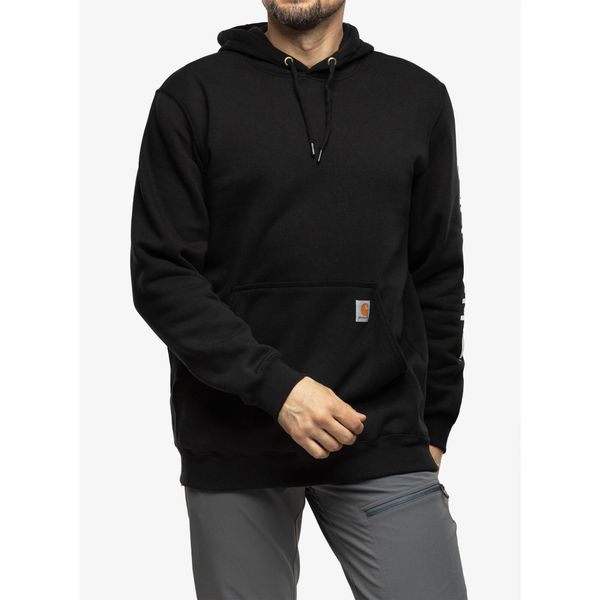 Bluza z kapturem męska Carhartt Sleeve Logo Hooded Sweatshirt. Czarne bluzy z kapturem męskie Carhartt, m. Za 287.99 zł.